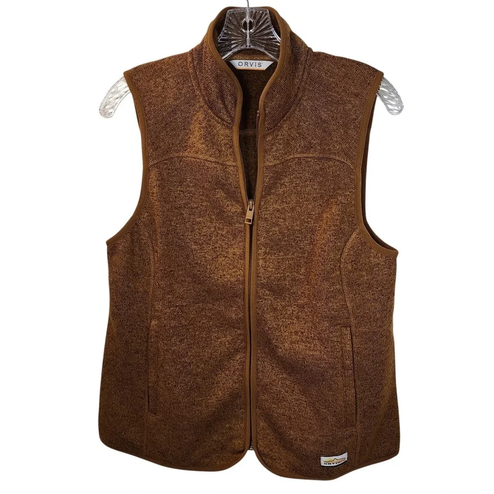 Orvis Men's Heroes Wool-Look Sweater Fleece Vest Brown Small S Fall 2024